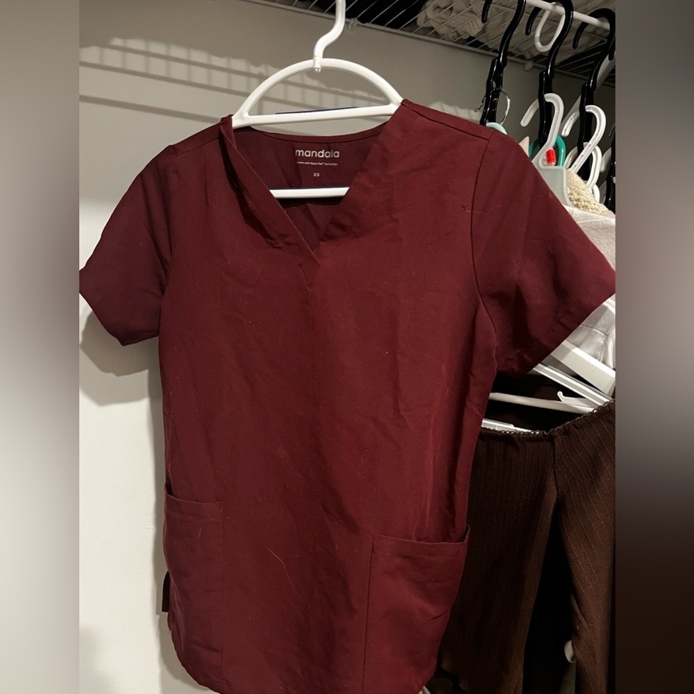 Maroon Mandala Scrub Top
